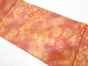 花鳥模様織り出し　袋帯